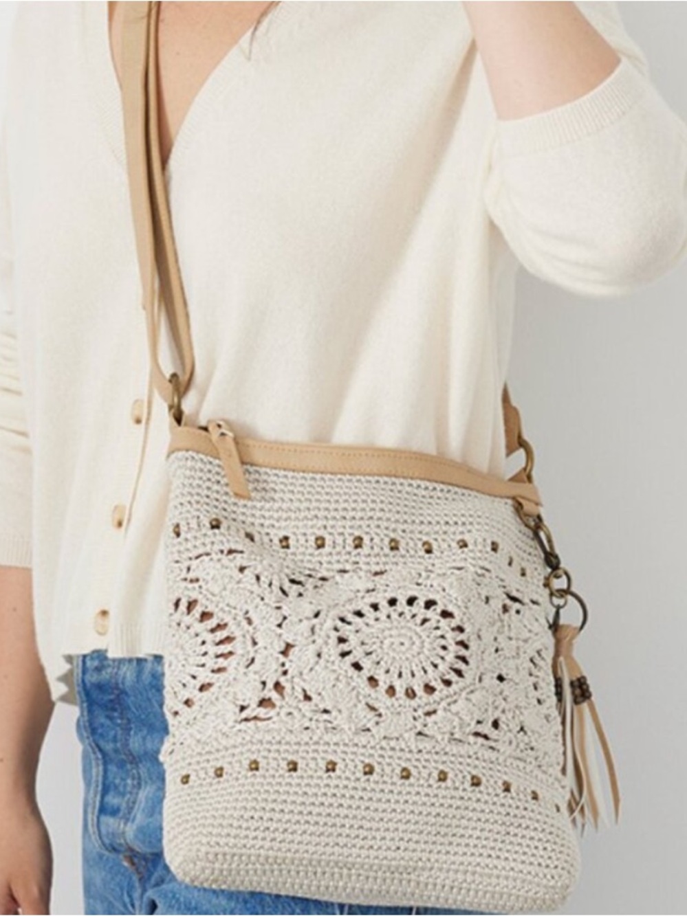 THE SAK Cream Crochet Crossbody Bag - Picture 7 of 12
